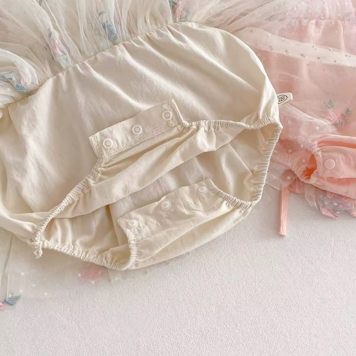 Floral tulle romper