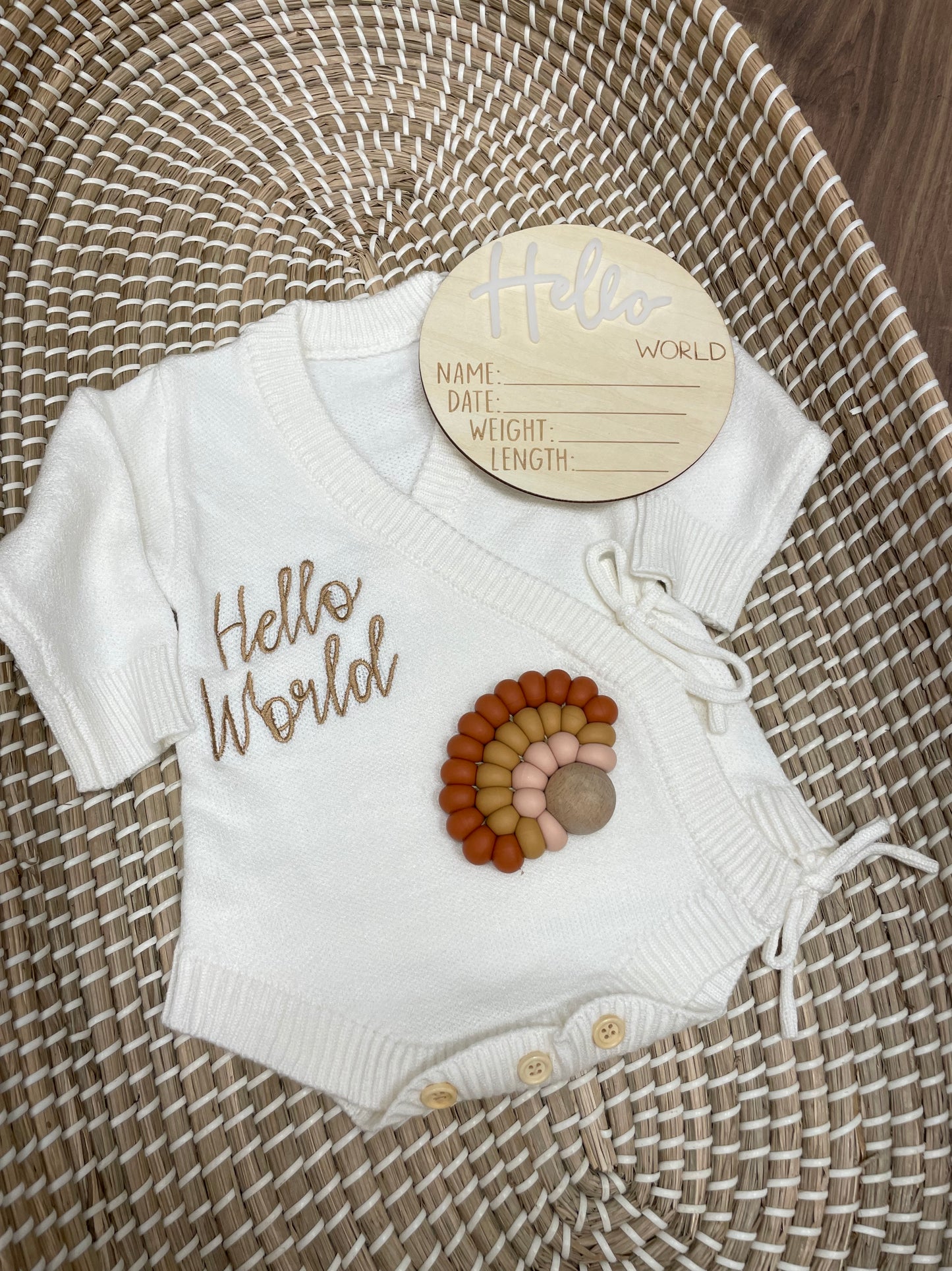Hello world side tie romper