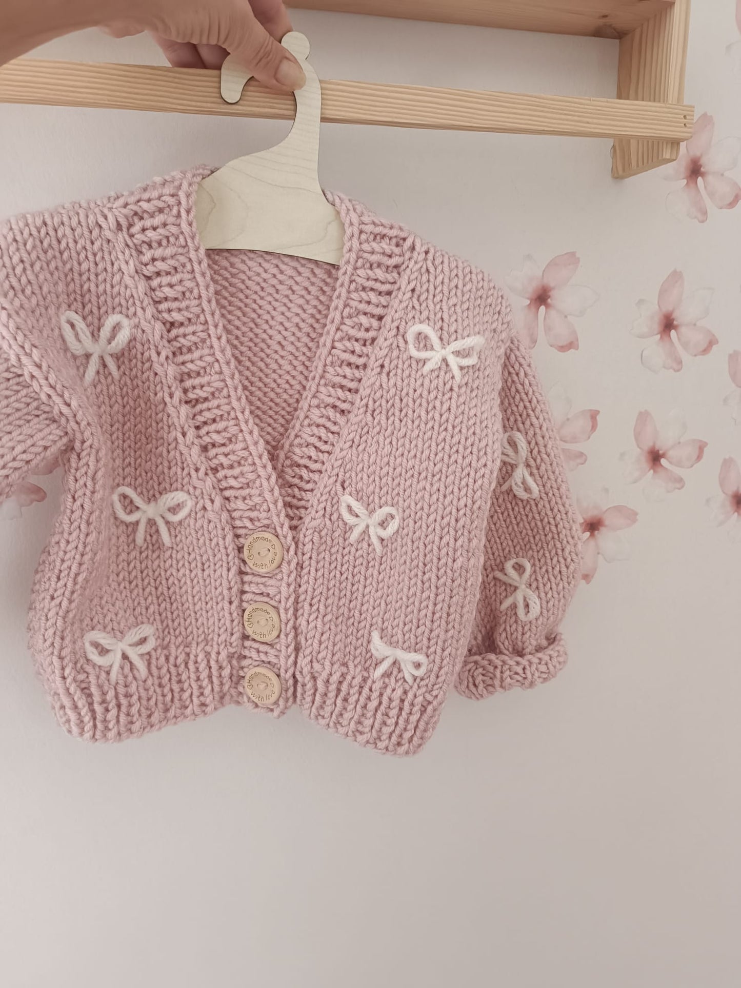 Handmade small bow cardigan (PREORDER)