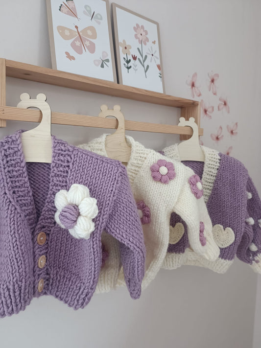 Handmade Purple heart cardigan - (PREORDER)