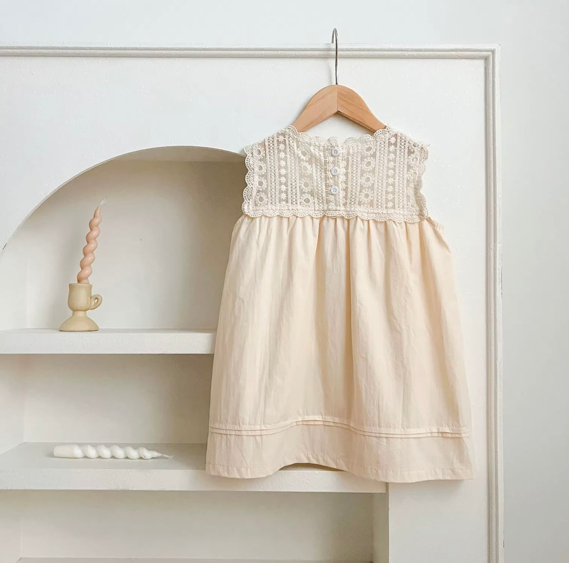 Crochet detail cotton dress