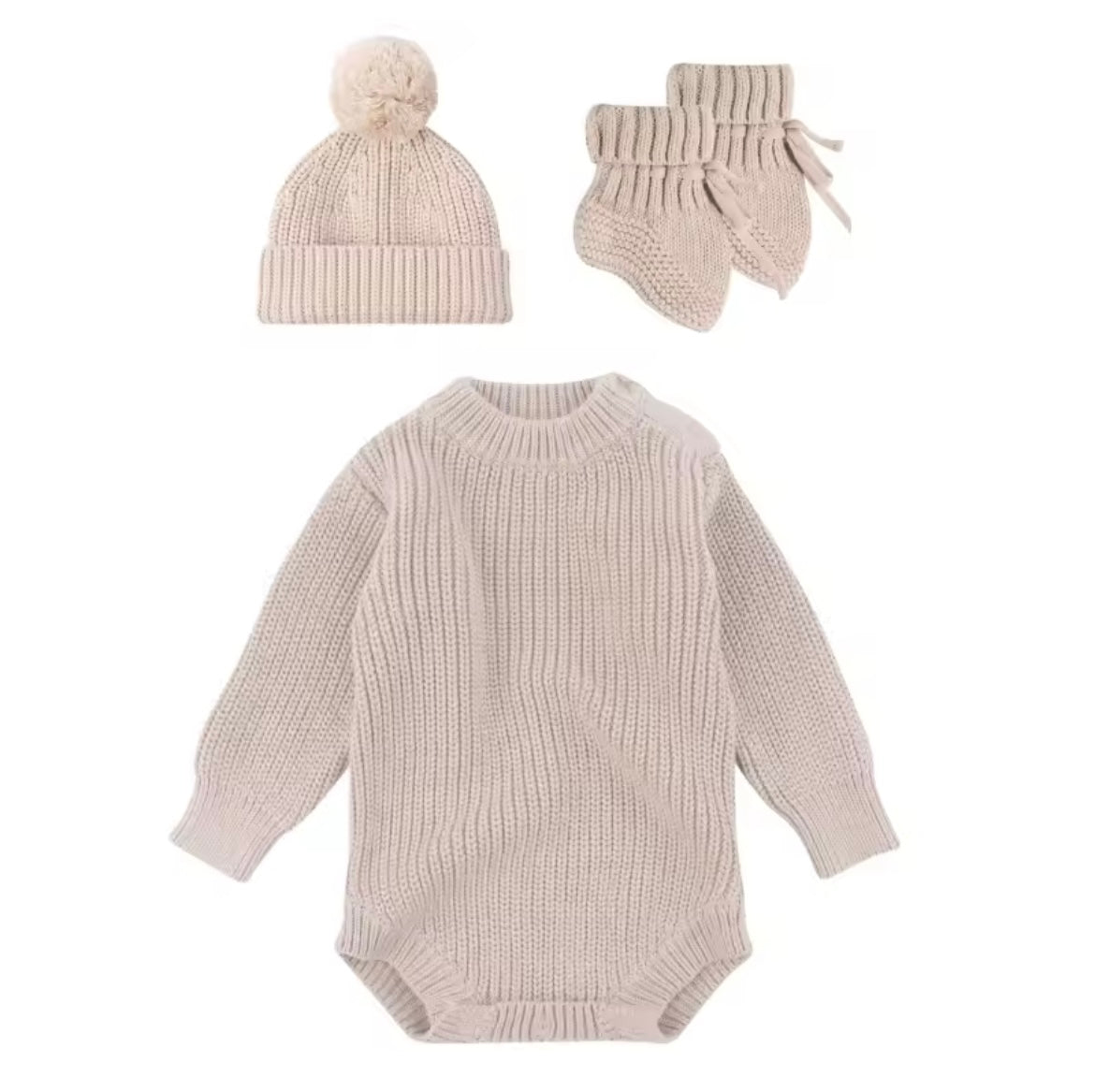 Personalised 3pc new baby knitted set