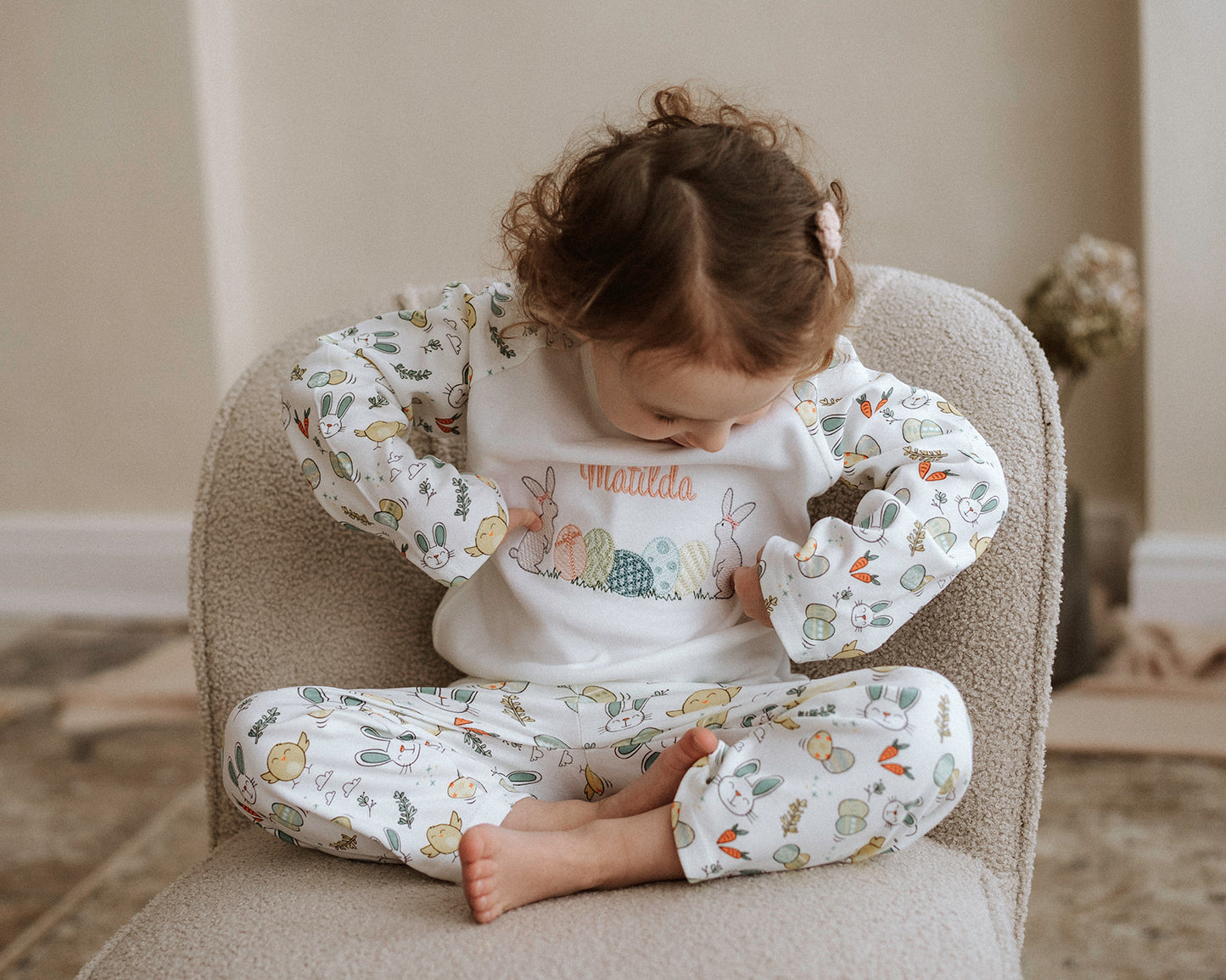 Personalised Easter print pyjamas