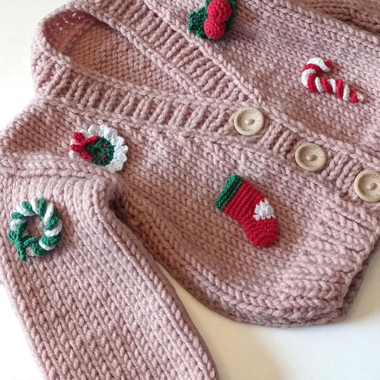 Handmade Christmas theme cardigan - PREORDER