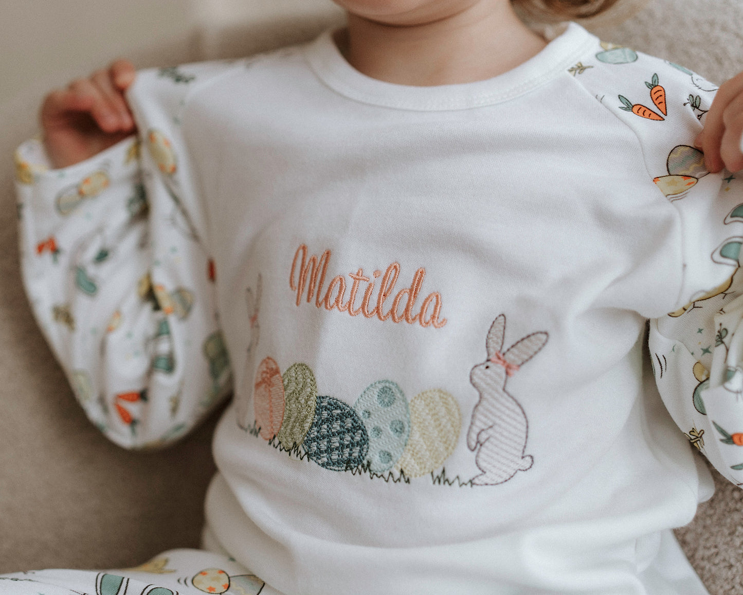 Personalised Easter print pyjamas