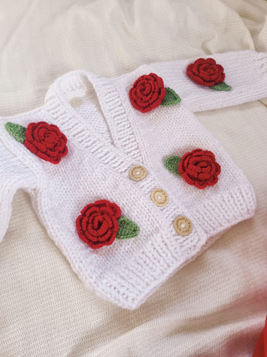 Handmade rose cardigan (PREORDER)