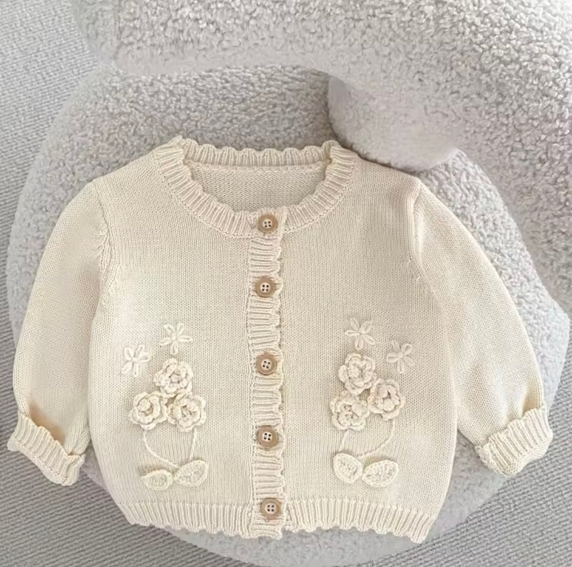 Floral cream cardigan