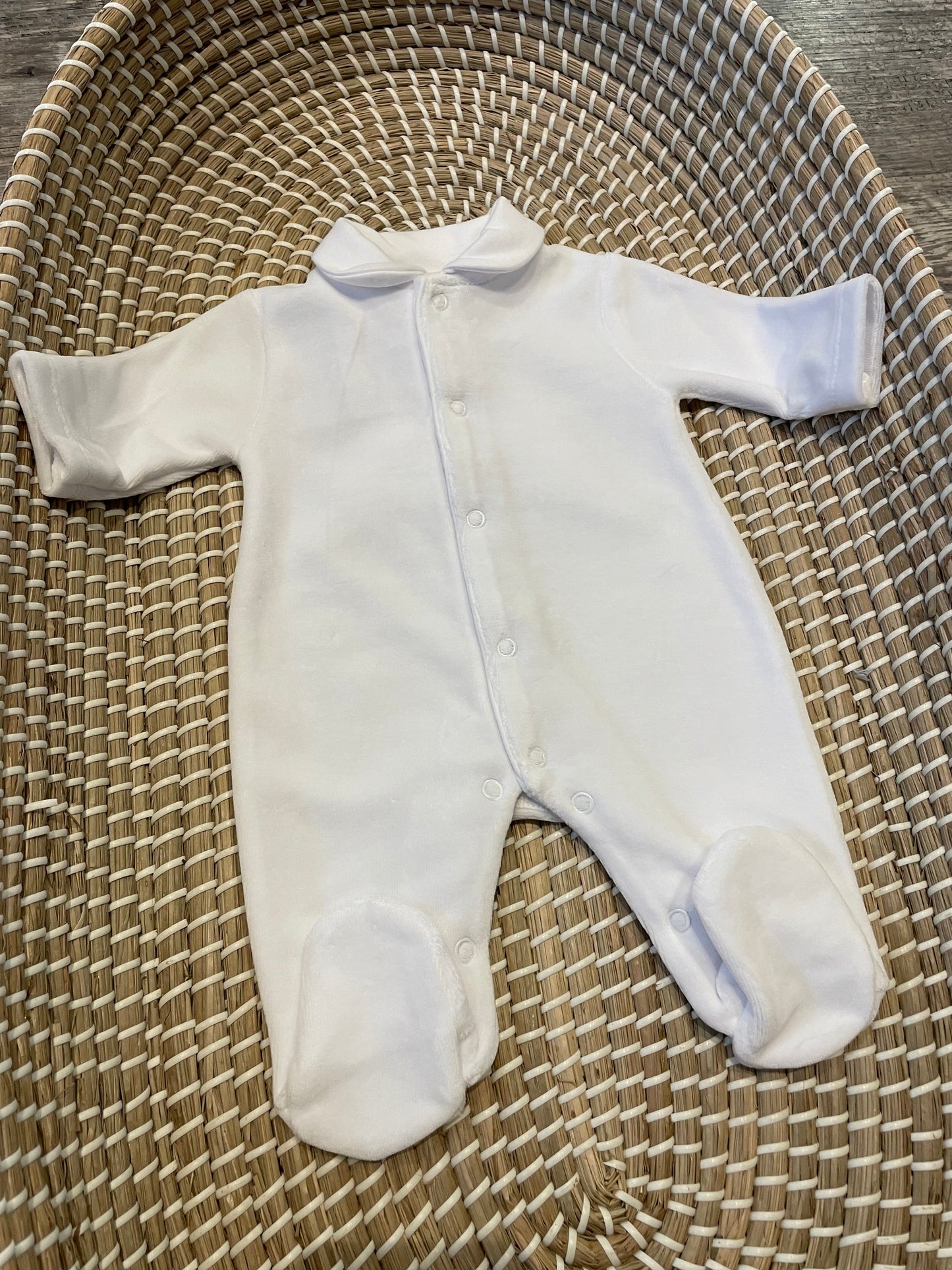 Personalised Angel wings white cotton sleepsuit