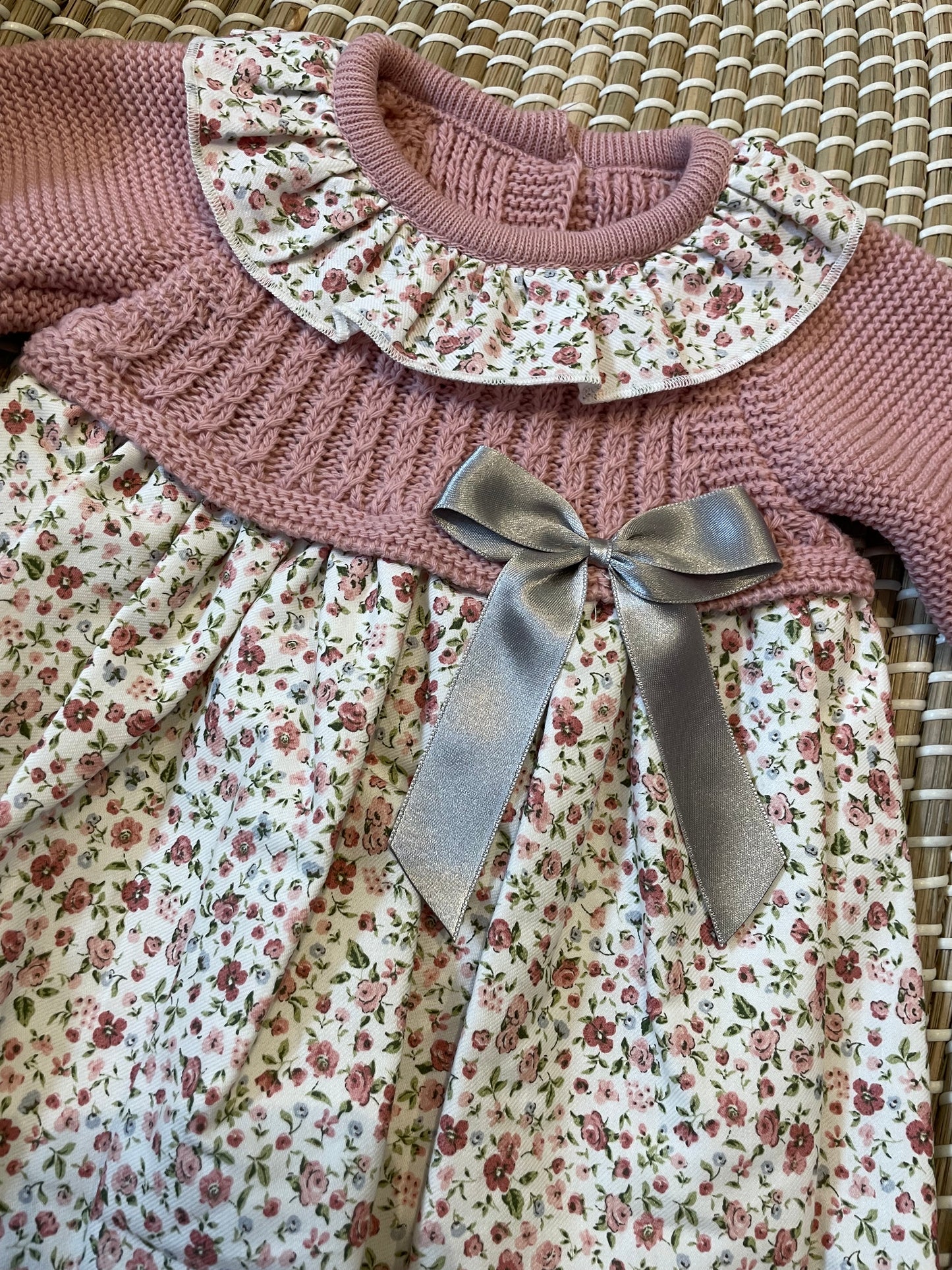The pink half knit dress