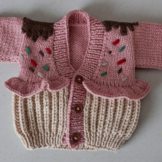 Handmade cupcake cardigan - PREORDER
