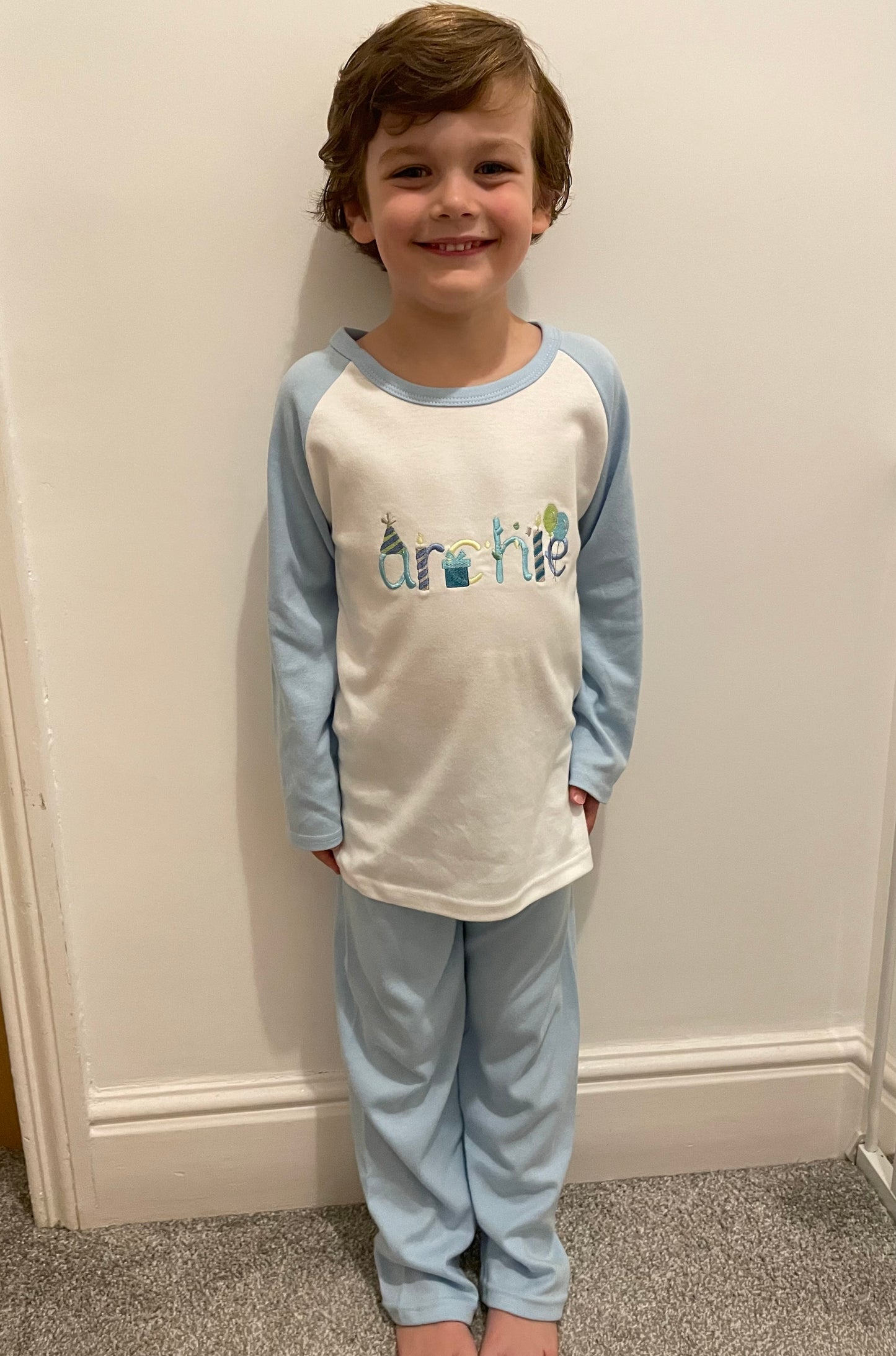Personalised Easter plain cotton pyjamas