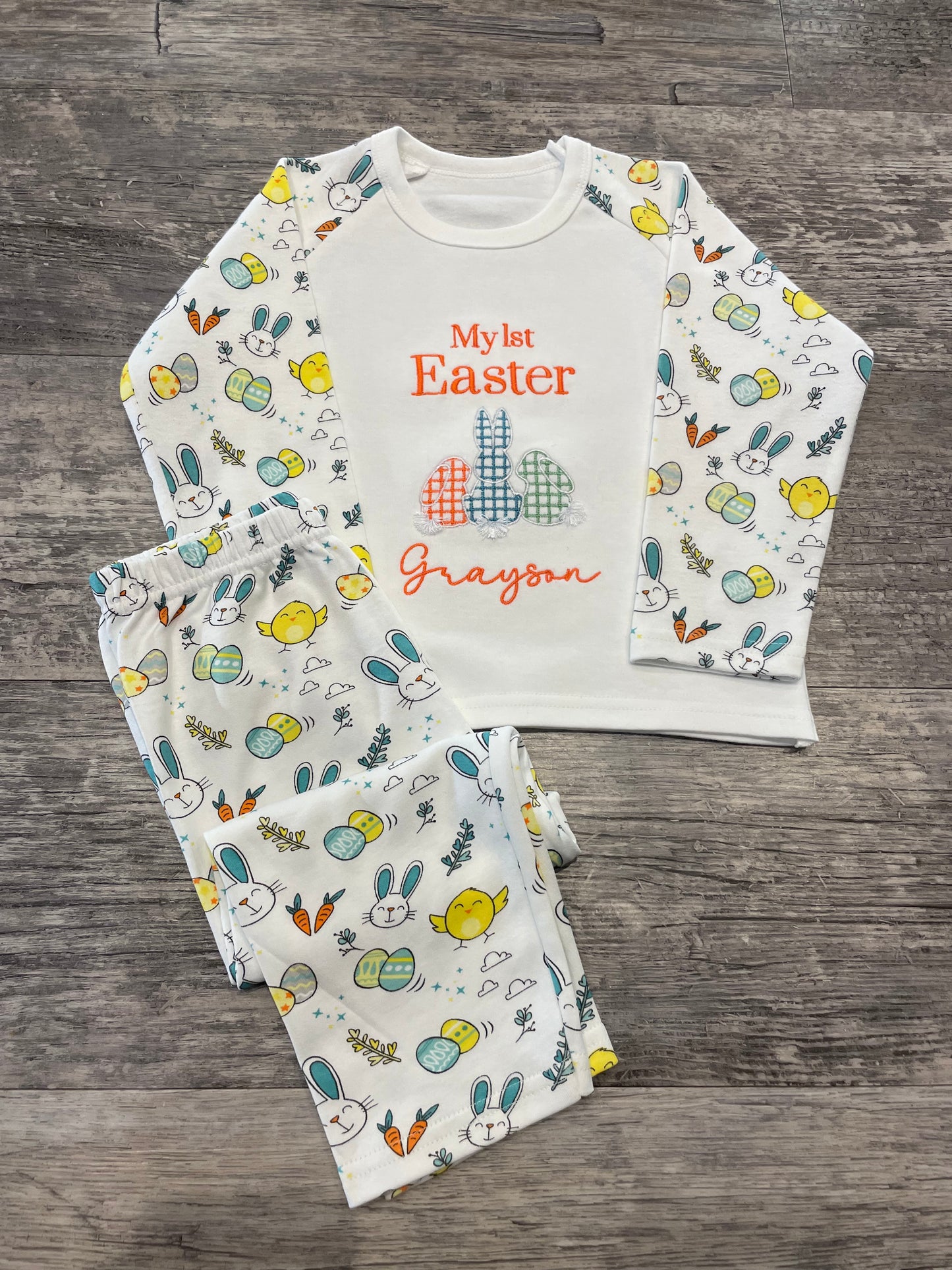 Personalised Easter print pyjamas