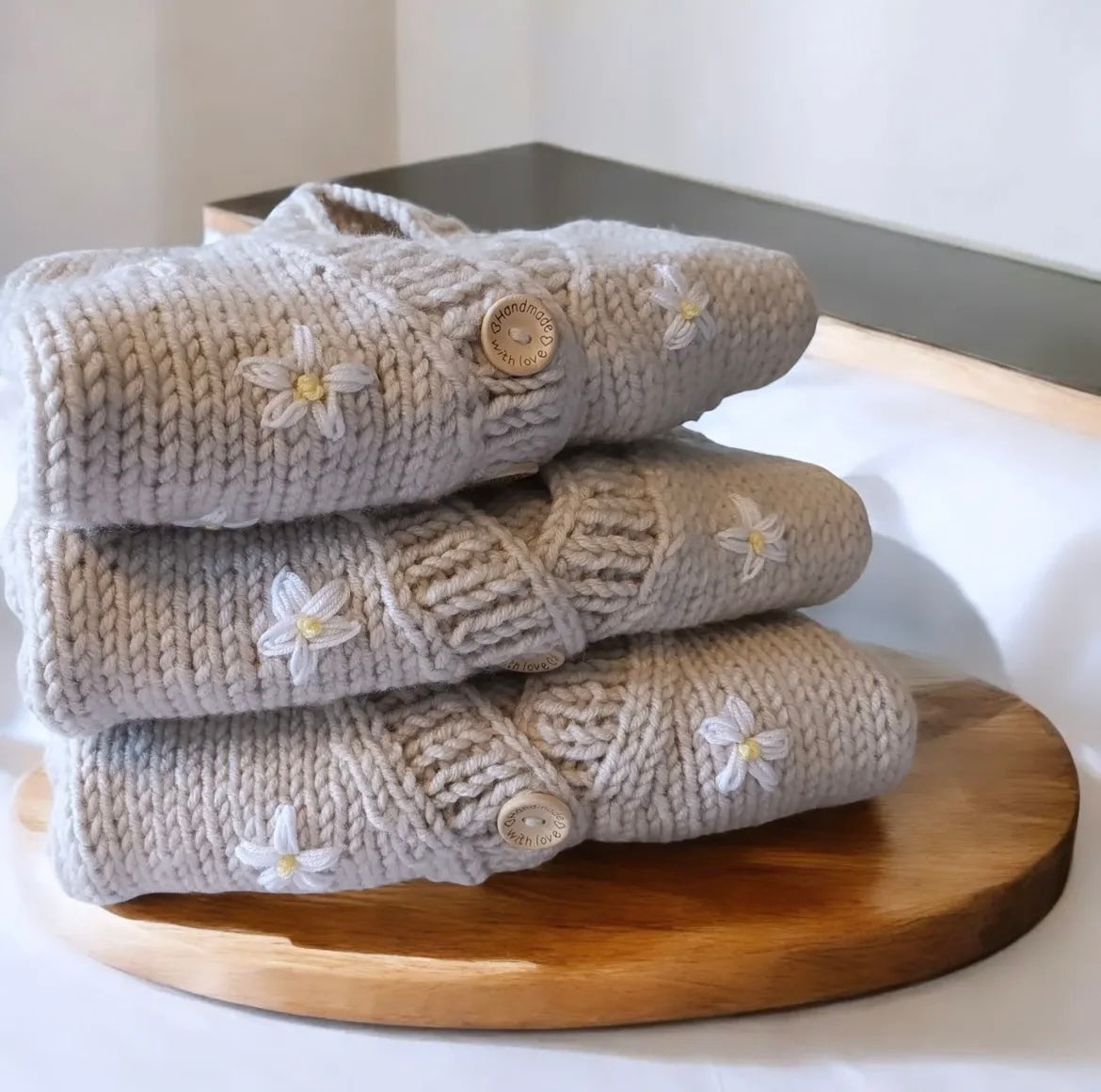 Handmade small daisy cardigan (PREORDER)