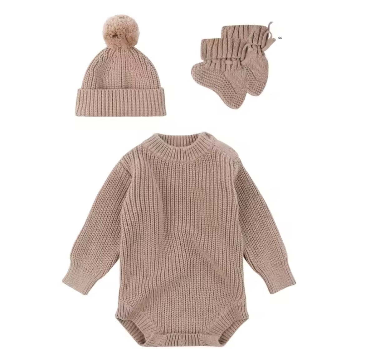 Personalised 3pc new baby knitted set