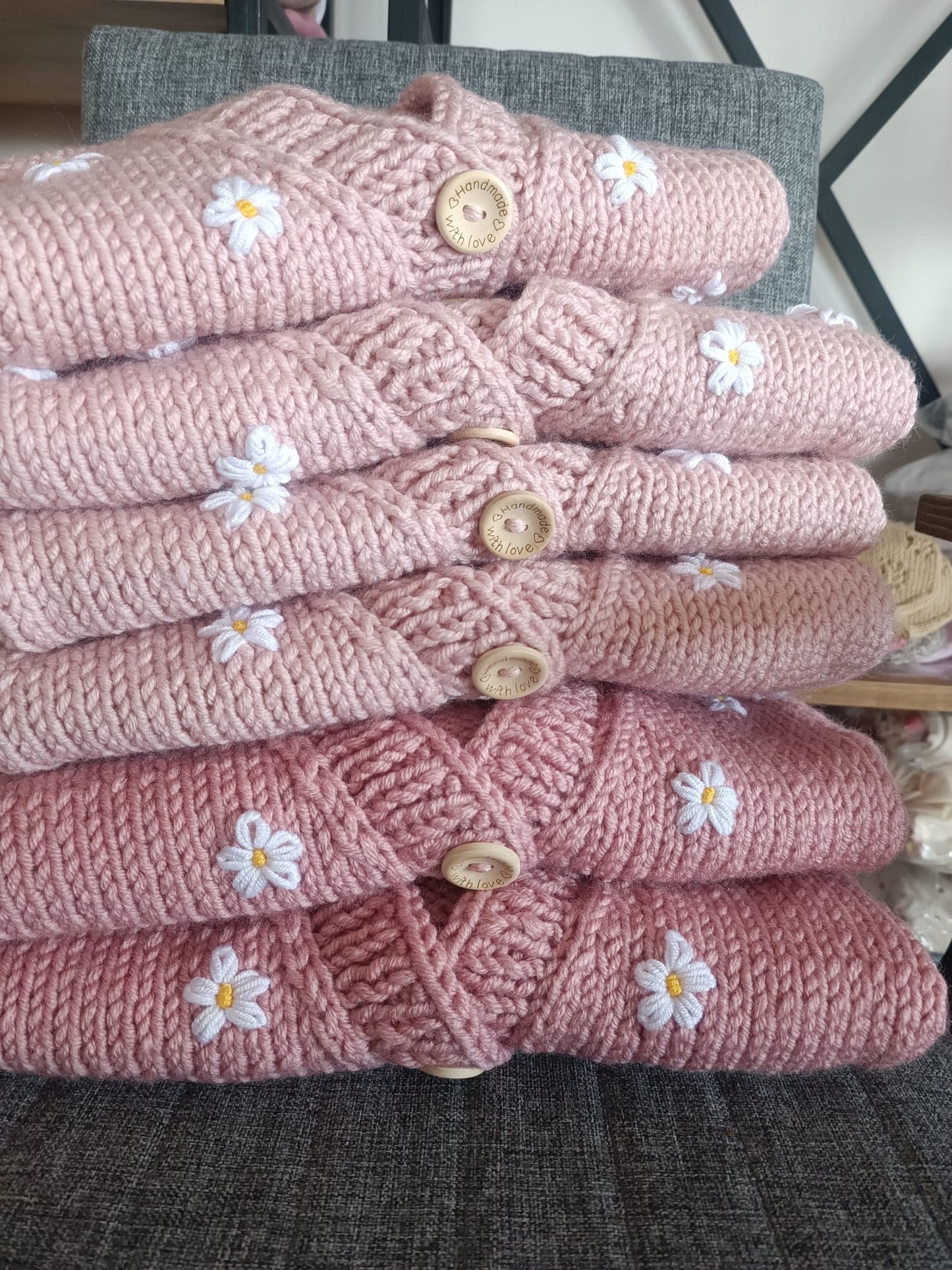 Handmade small daisy cardigan (PREORDER)