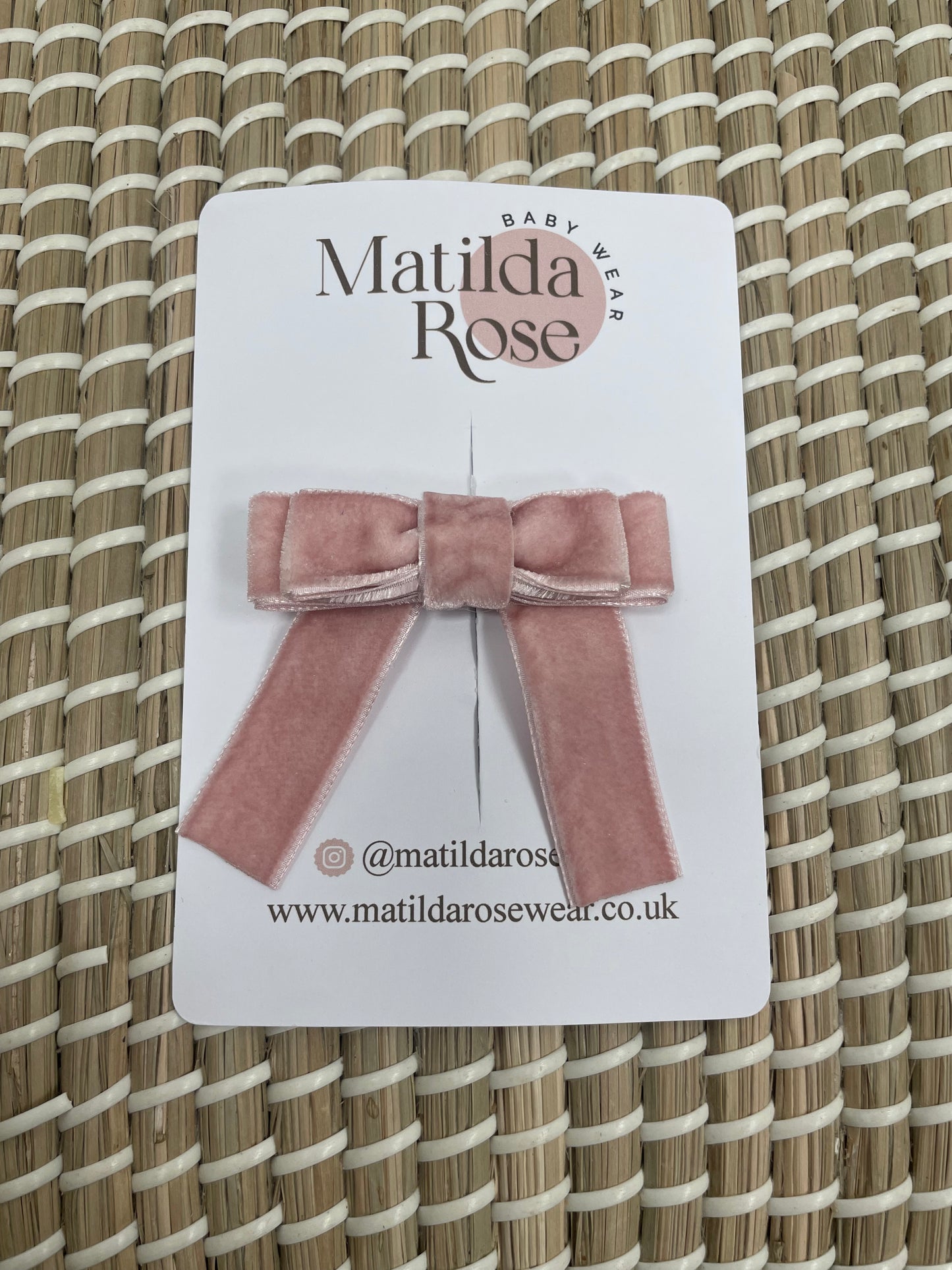 Velvet long tail bow clips