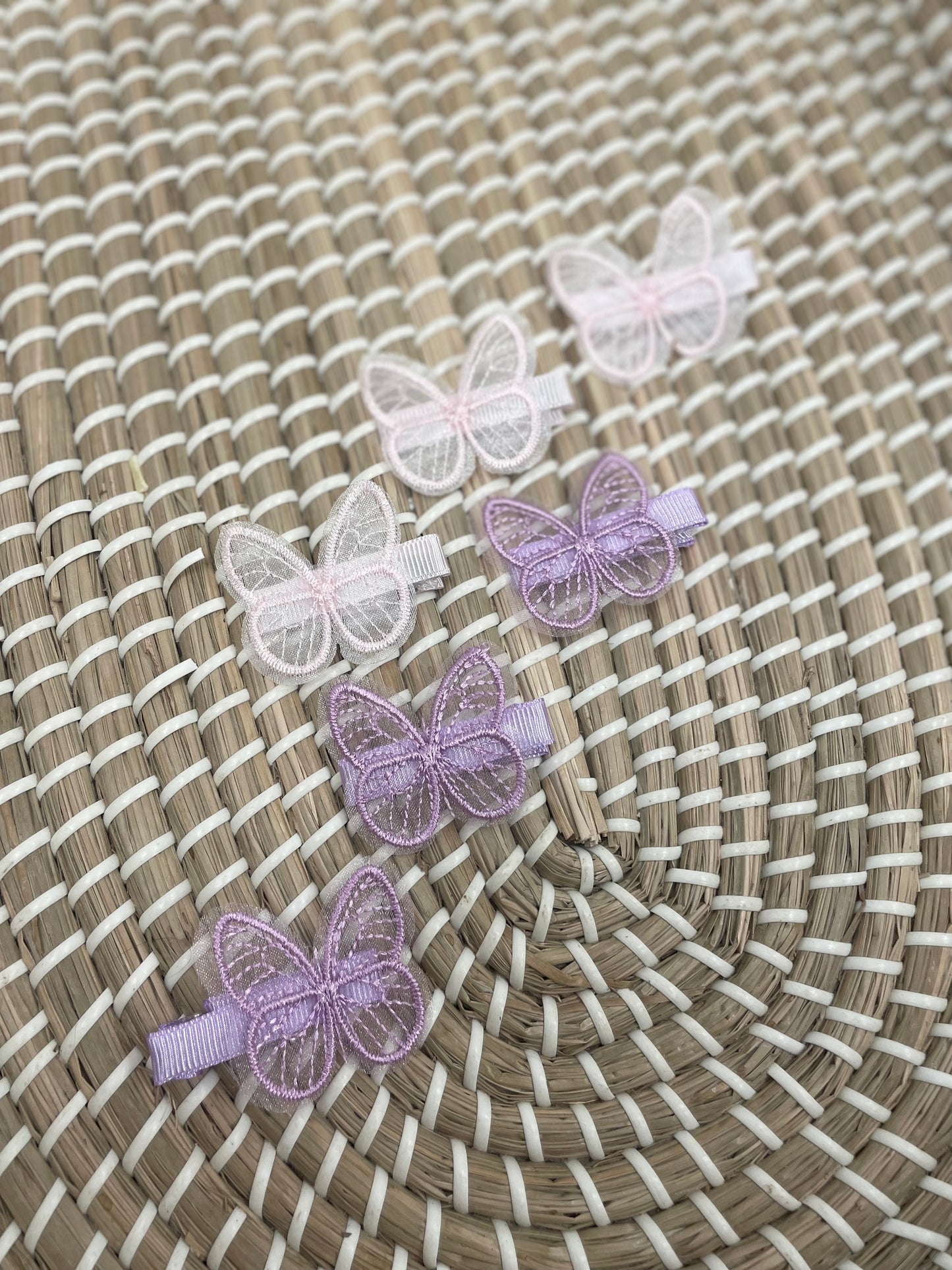 Embroidered Butterfly clips