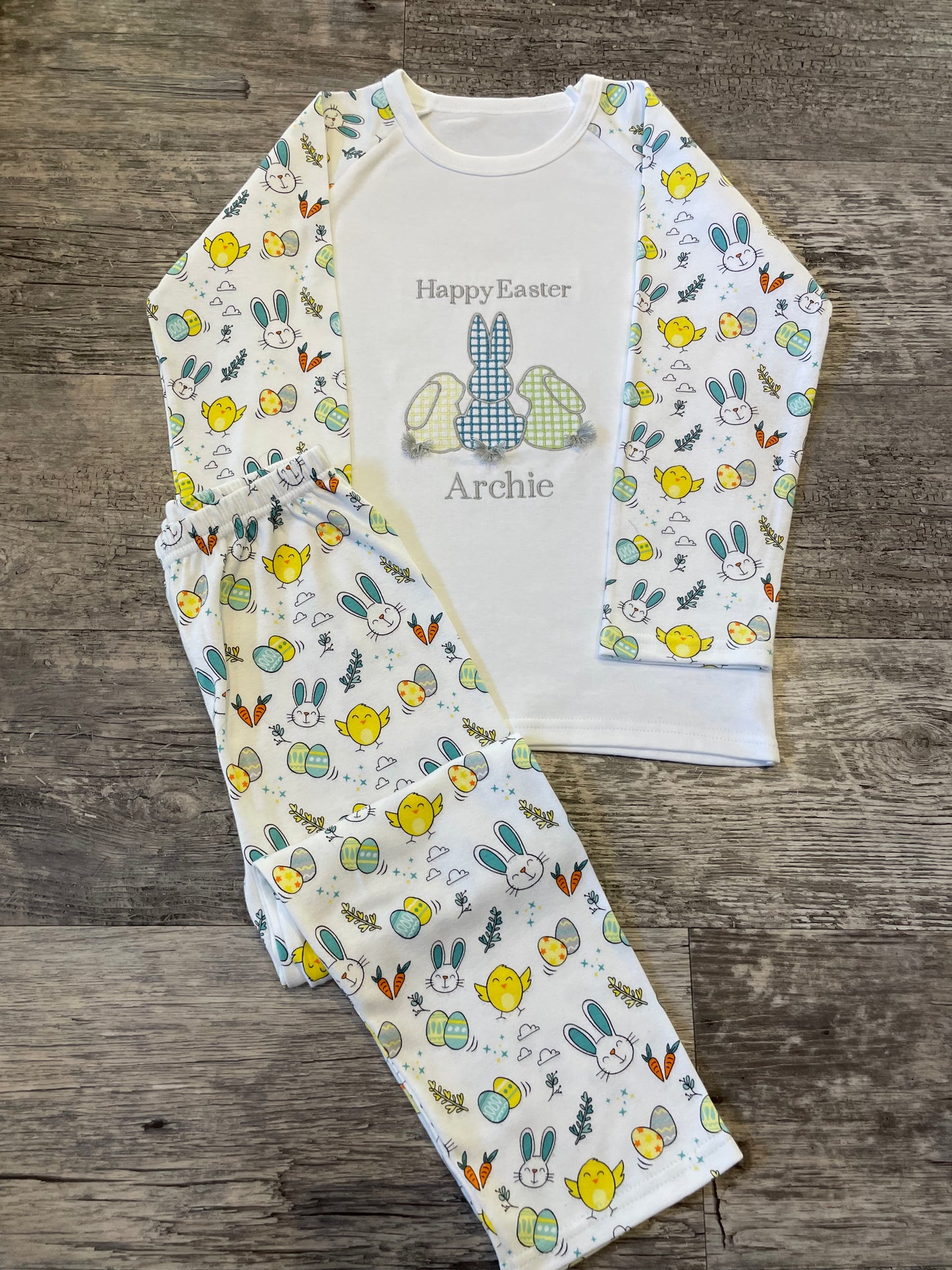 Personalised Easter print pyjamas