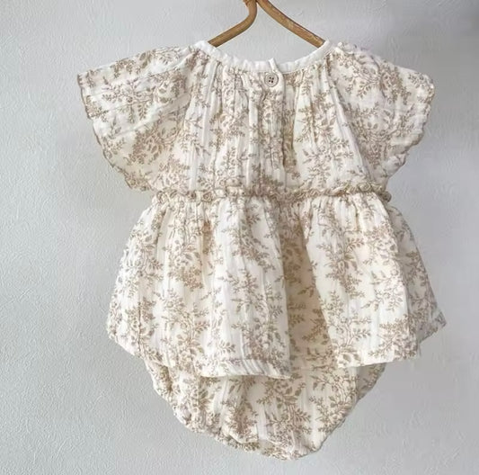 Beige Floral romper
