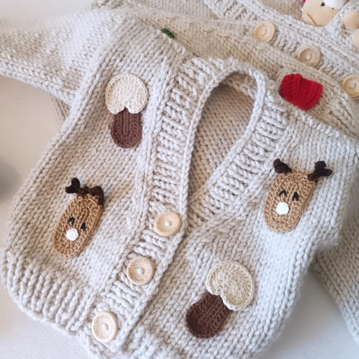 Handmade reindeer cardigan - PREORDER