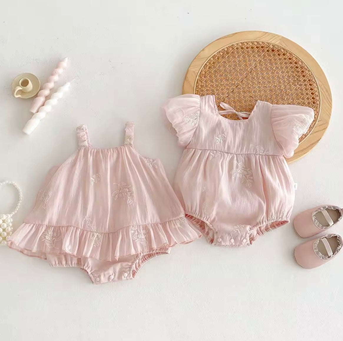 The pink babydoll romper