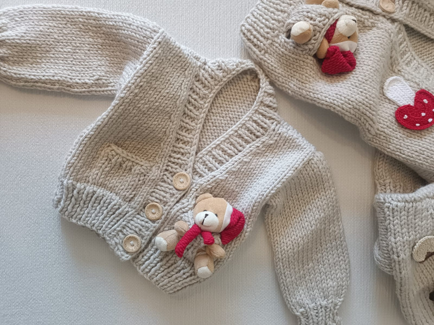 Handmade Christmas teddy cardigans (PREORDER)