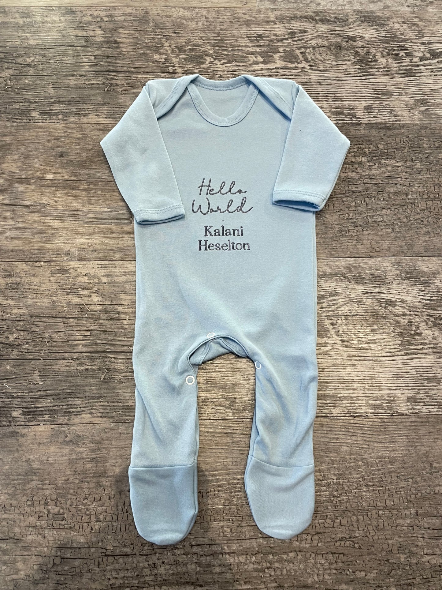 Personalised plain chest sleepsuit