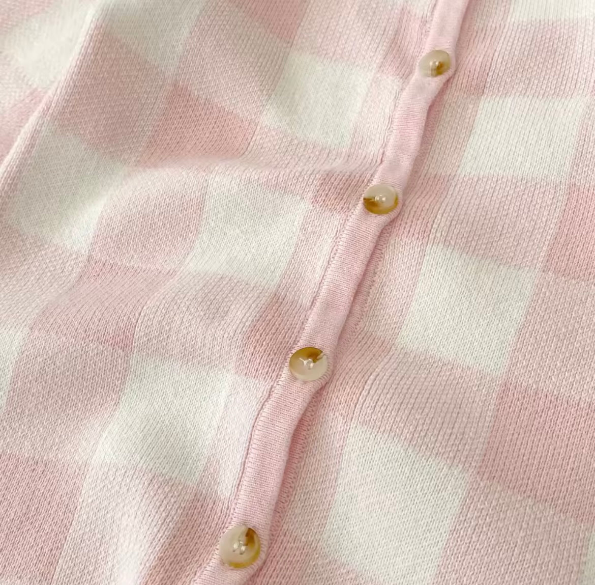 Pink check onesie