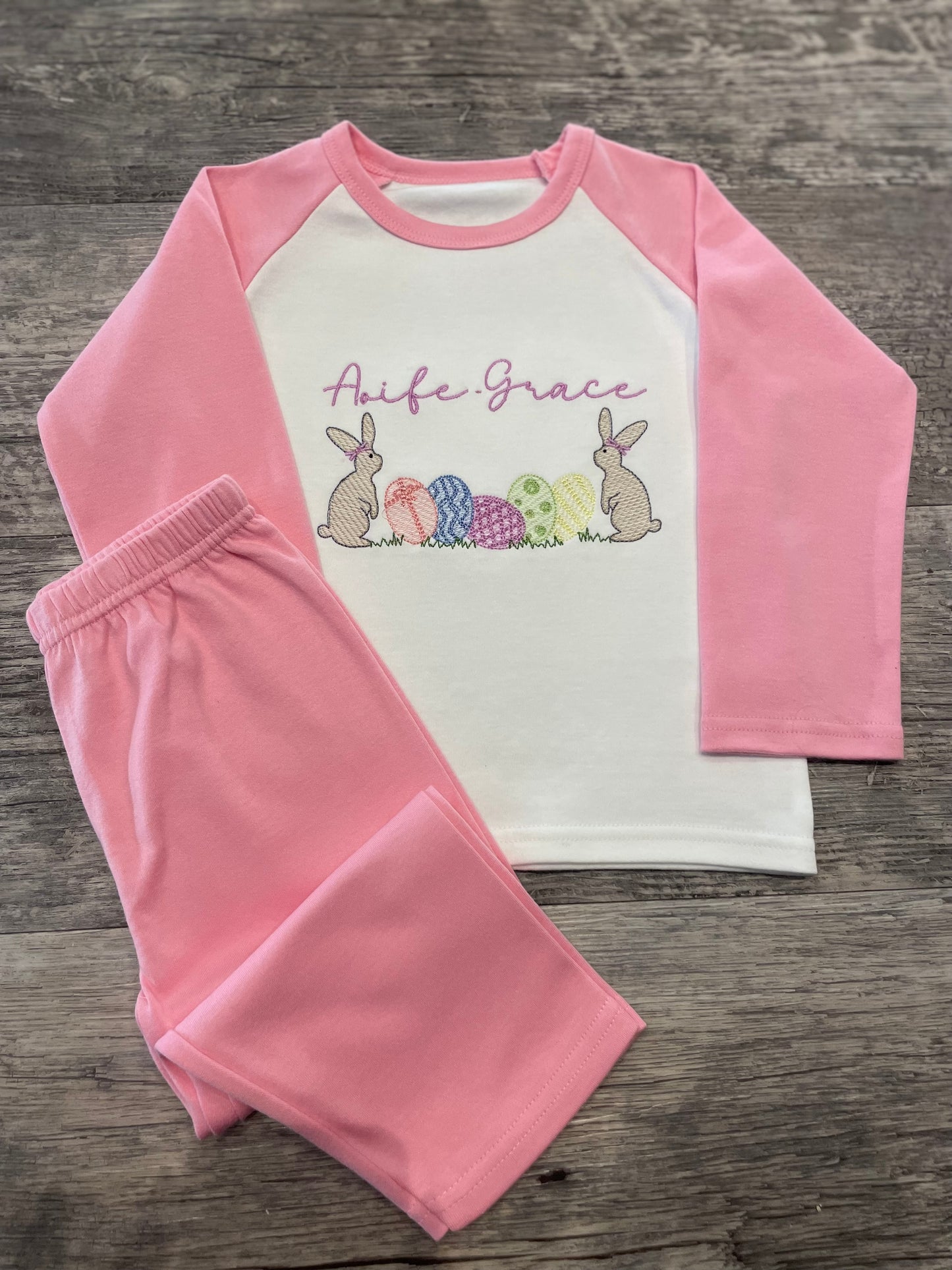 Personalised Easter print pyjamas