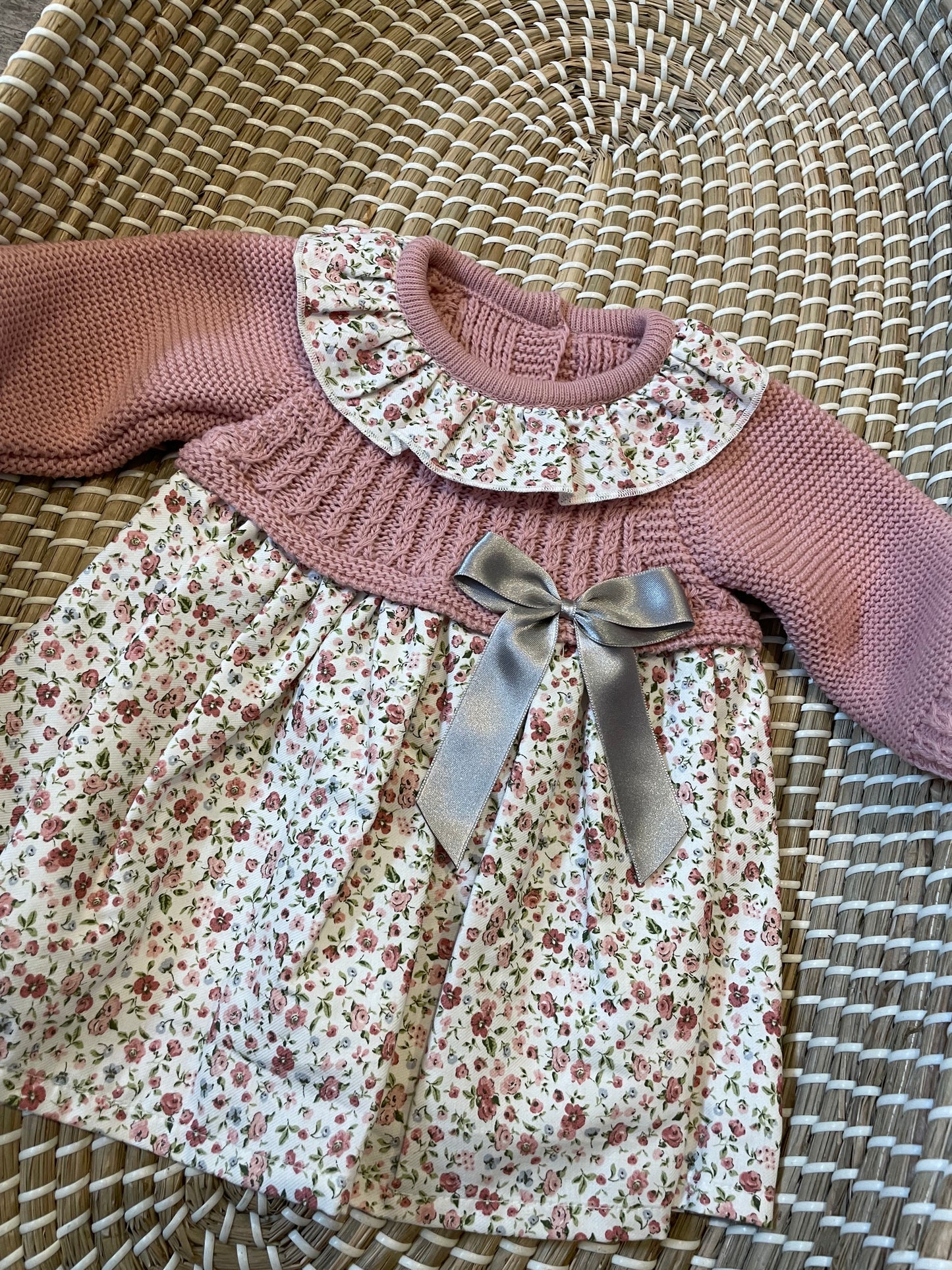 The pink half knit dress