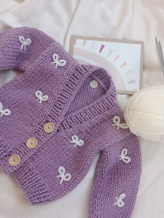 Handmade small bow cardigan (PREORDER)