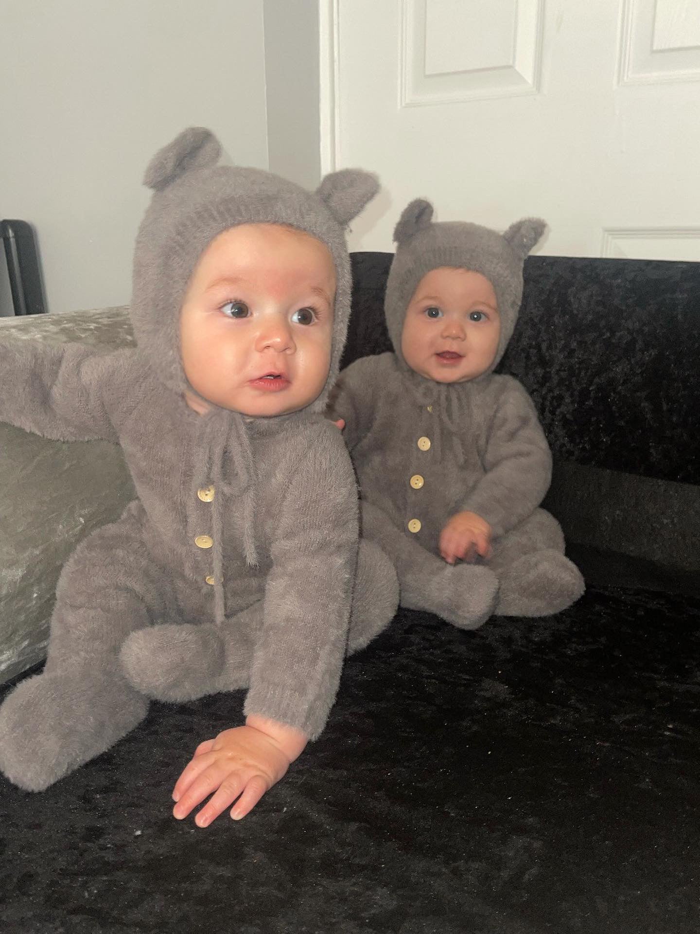 Grey fluffy onesie