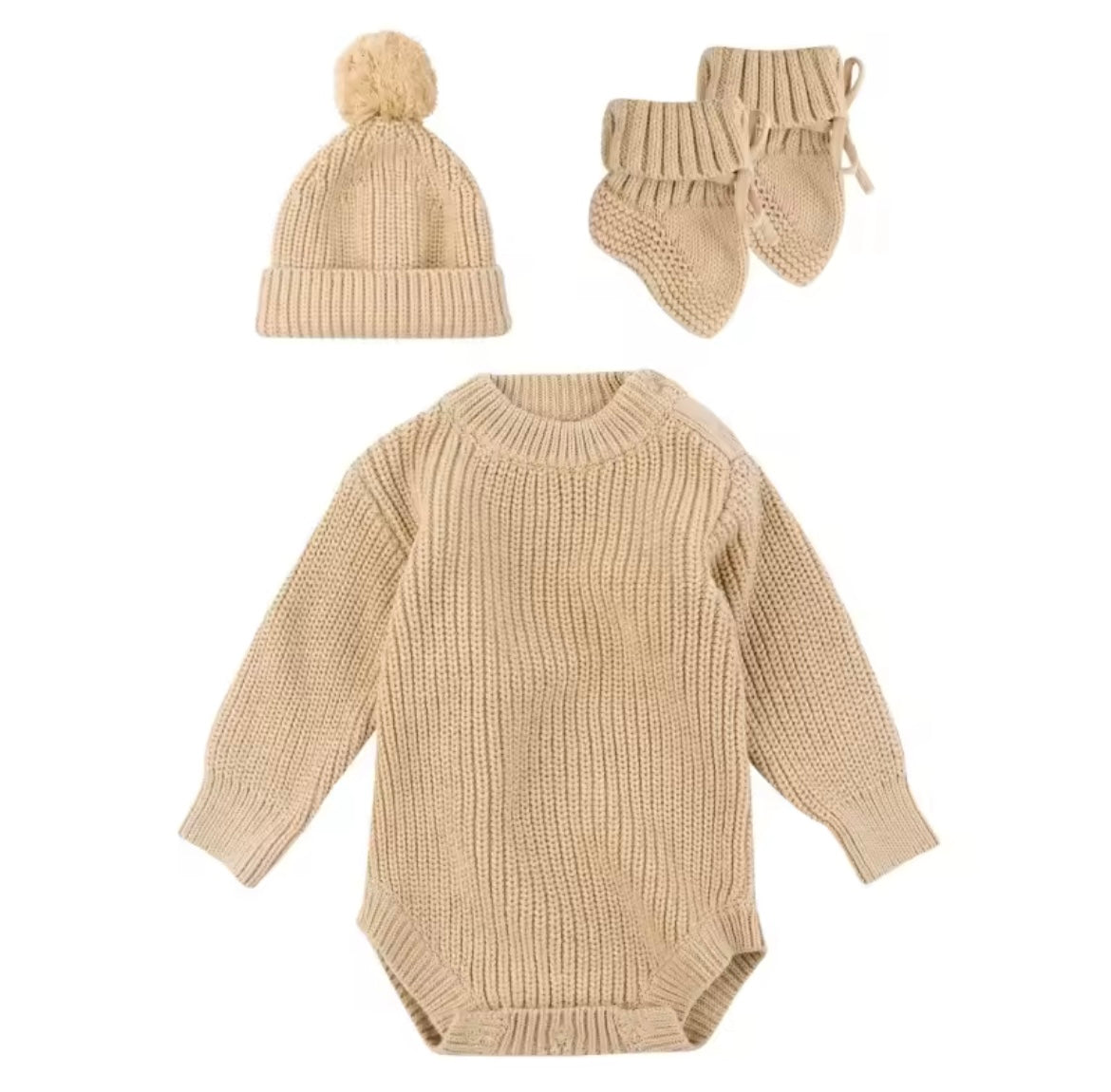 Personalised 3pc new baby knitted set