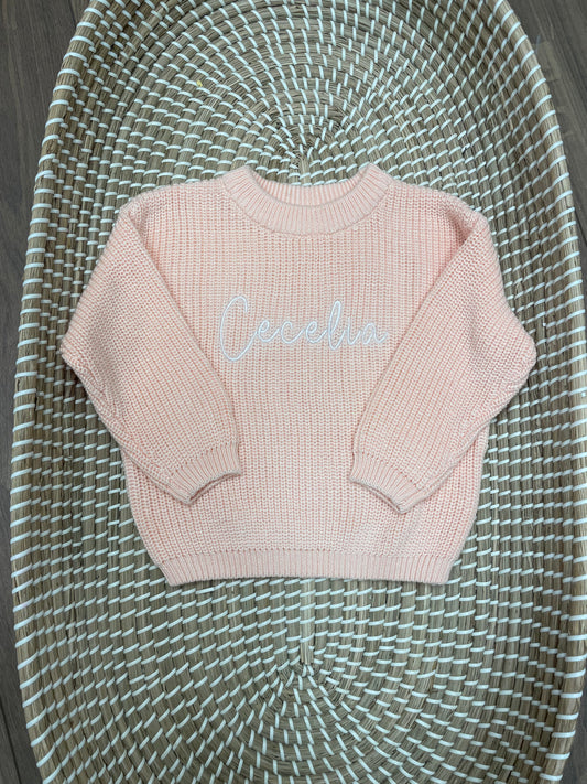 Personalised knitted sweatshirts