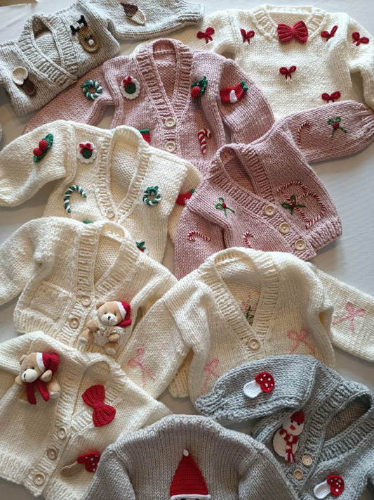 Handmade snowman cardigan - PREORDER