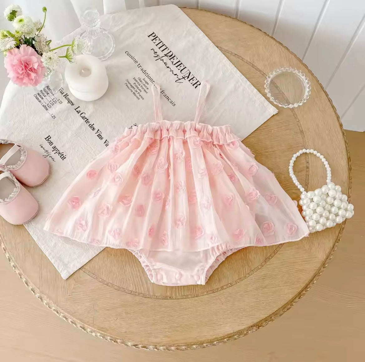 The Pink rose romper