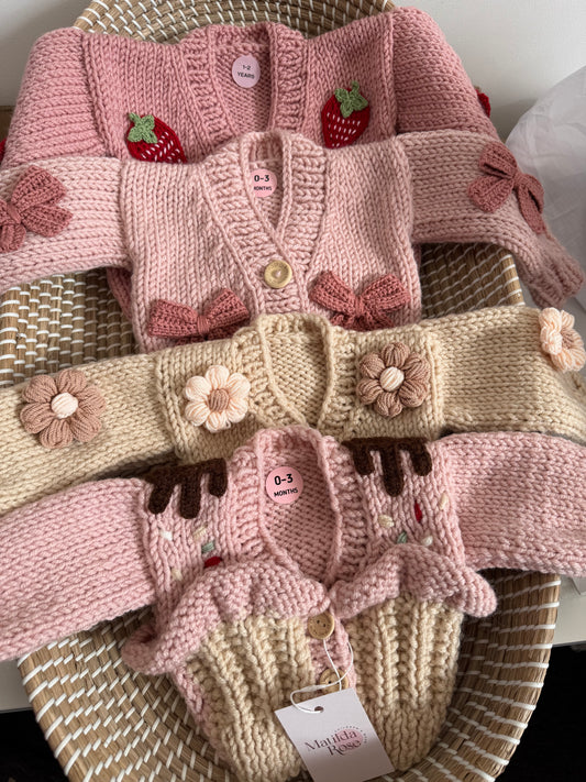 Handmade four bow cardigan (PREORDER)