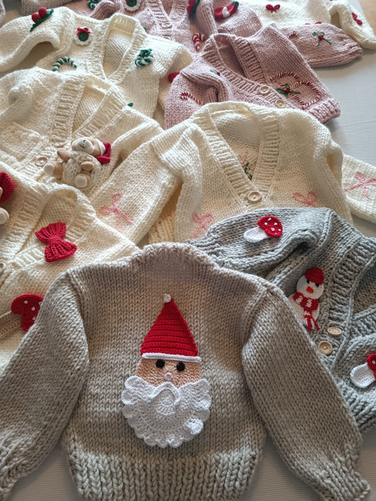 Handmade Father Christmas cardigan - PREORDER