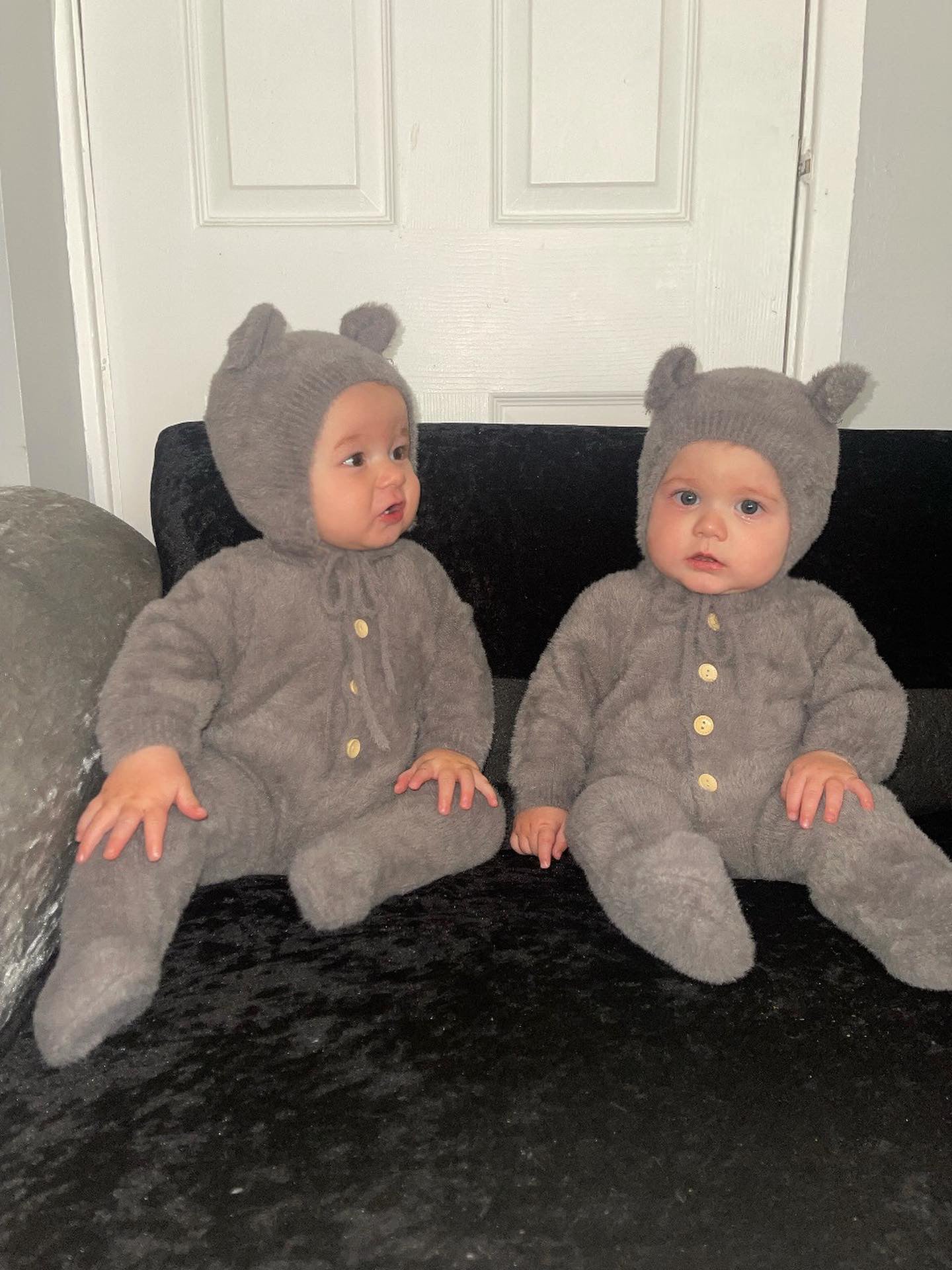 Grey fluffy onesie