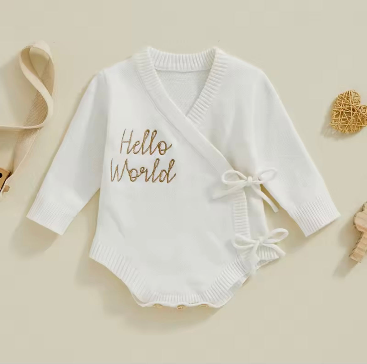 Hello world side tie romper