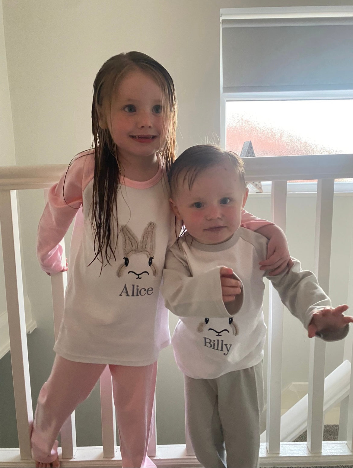 Personalised Easter plain cotton pyjamas