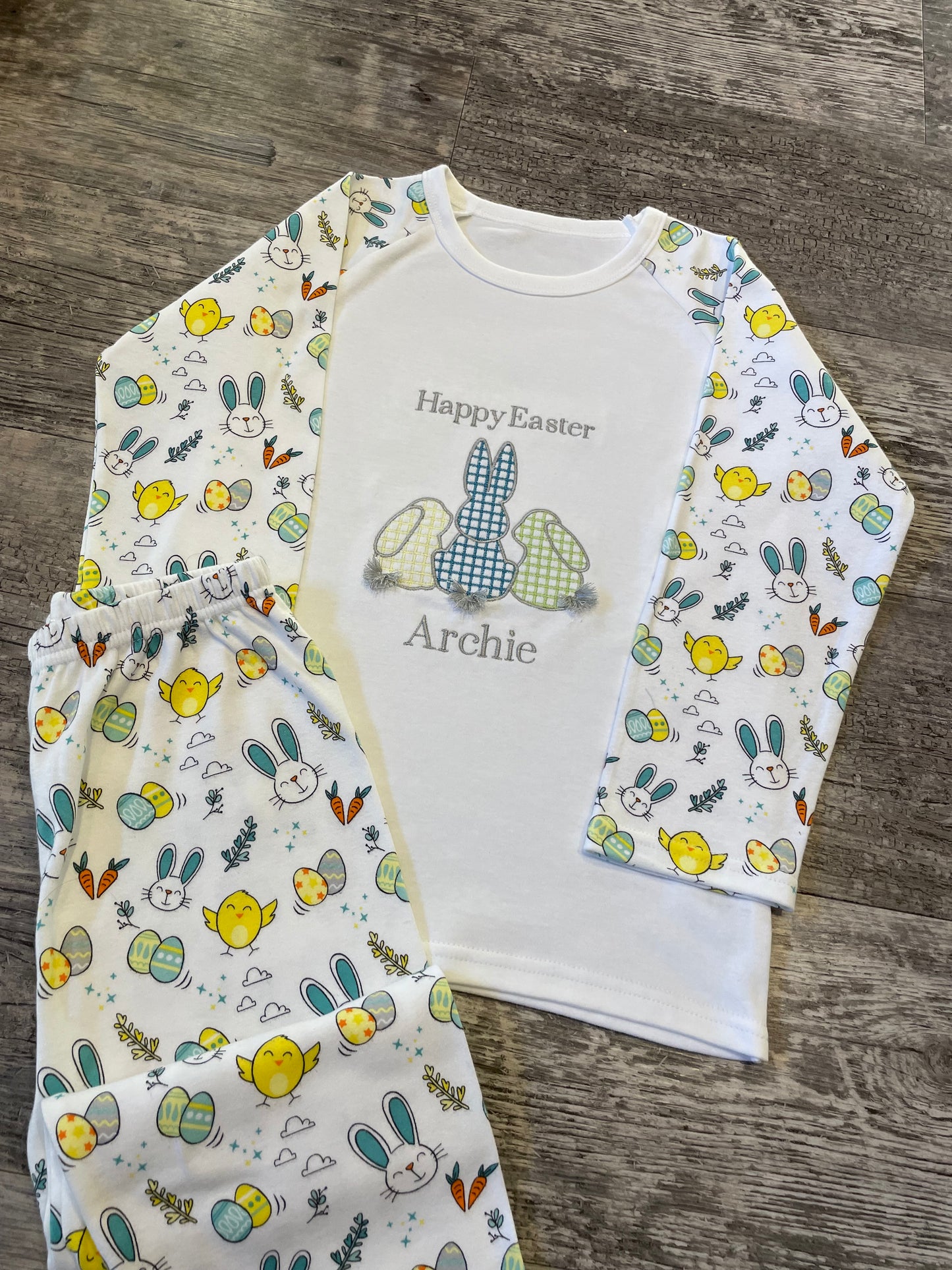 Personalised Easter print pyjamas