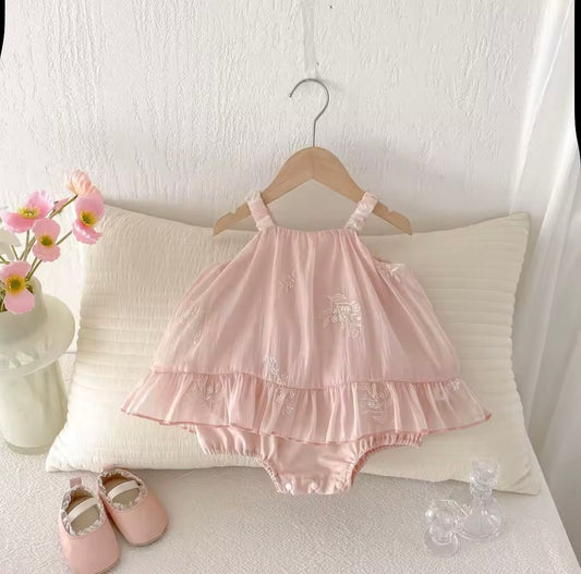 The pink babydoll romper