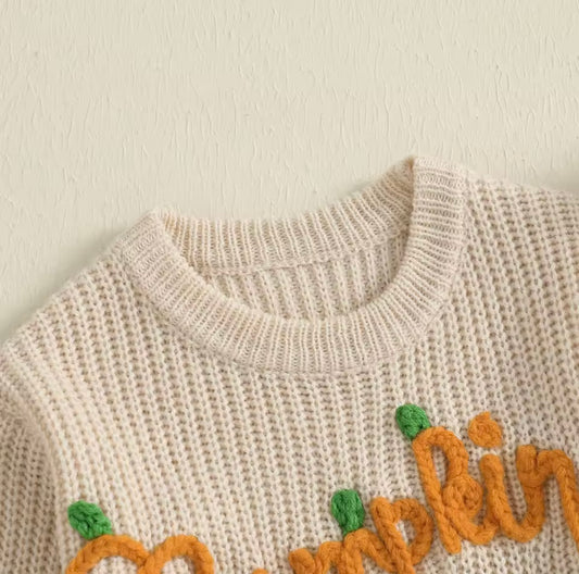 Pumpkin knitted sweatshirt - PREORDER