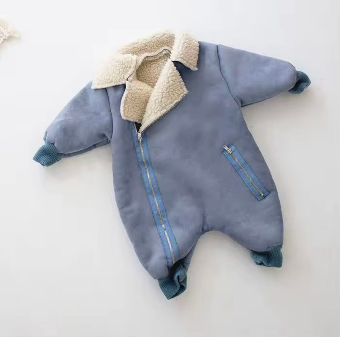 Faux fur onesie