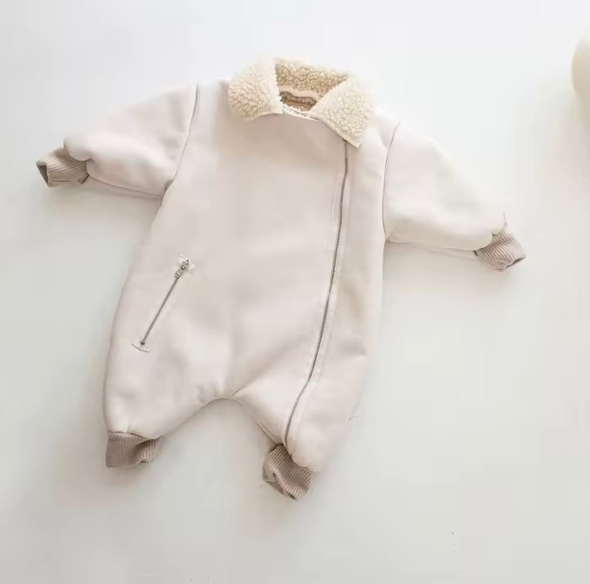 Faux fur onesie