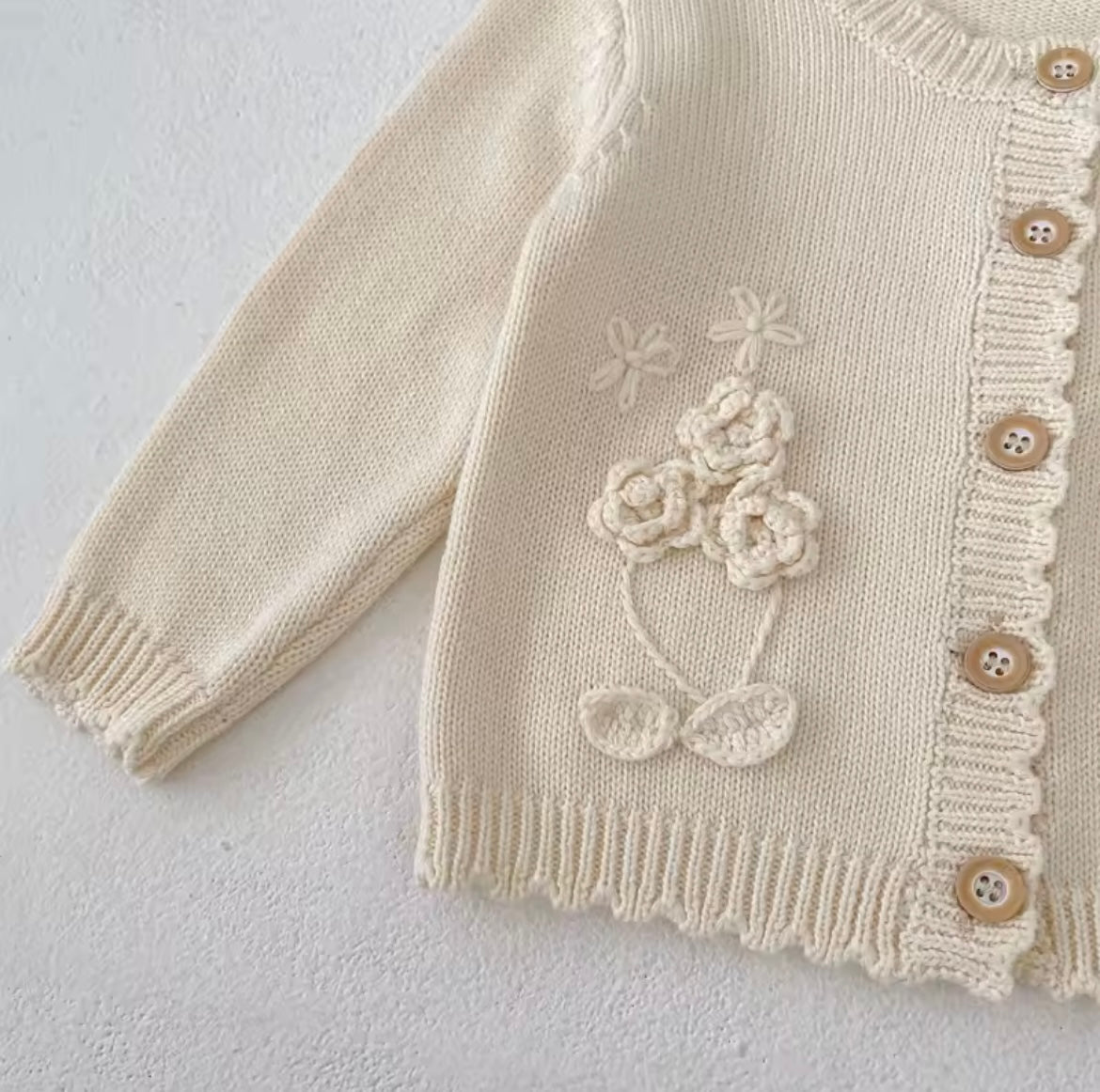 Floral cream cardigan