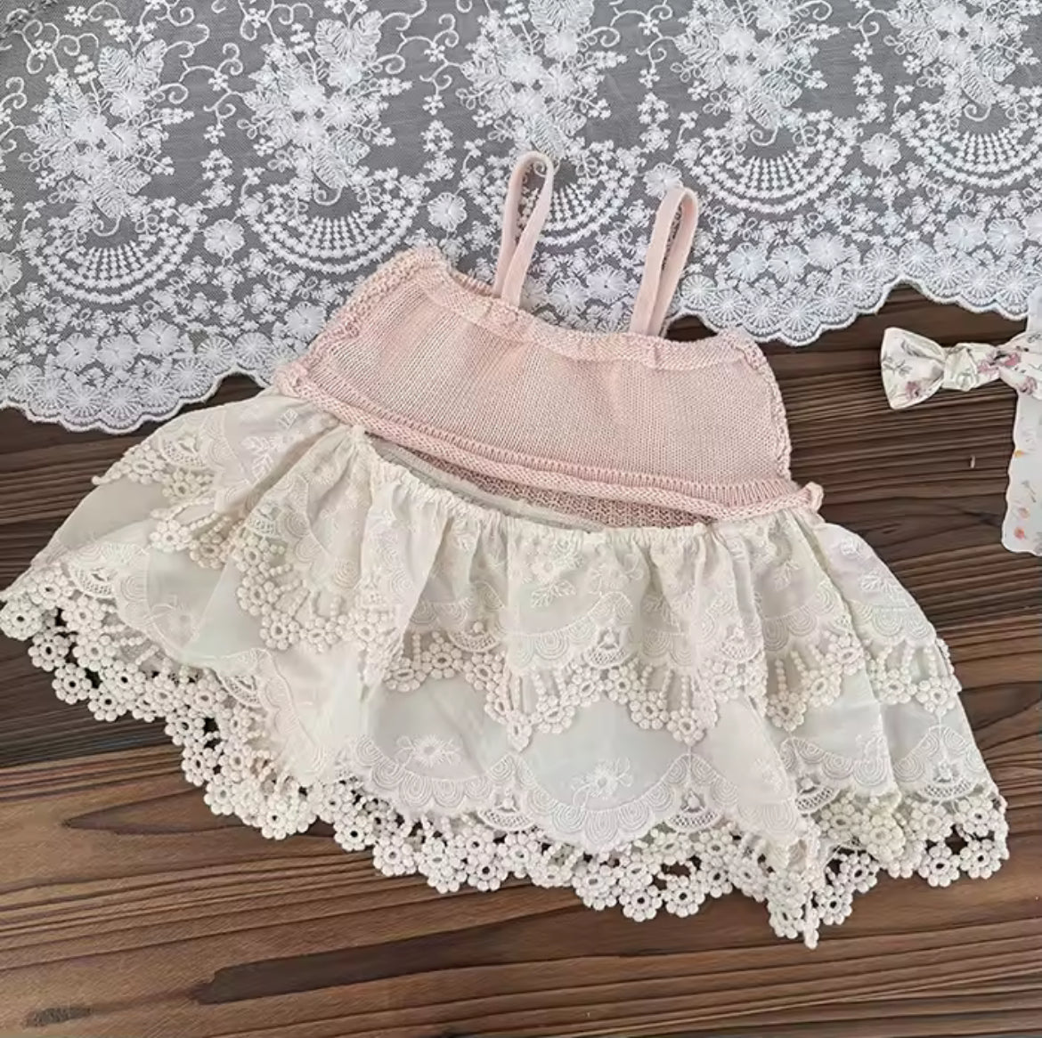 Pink knitted cami top