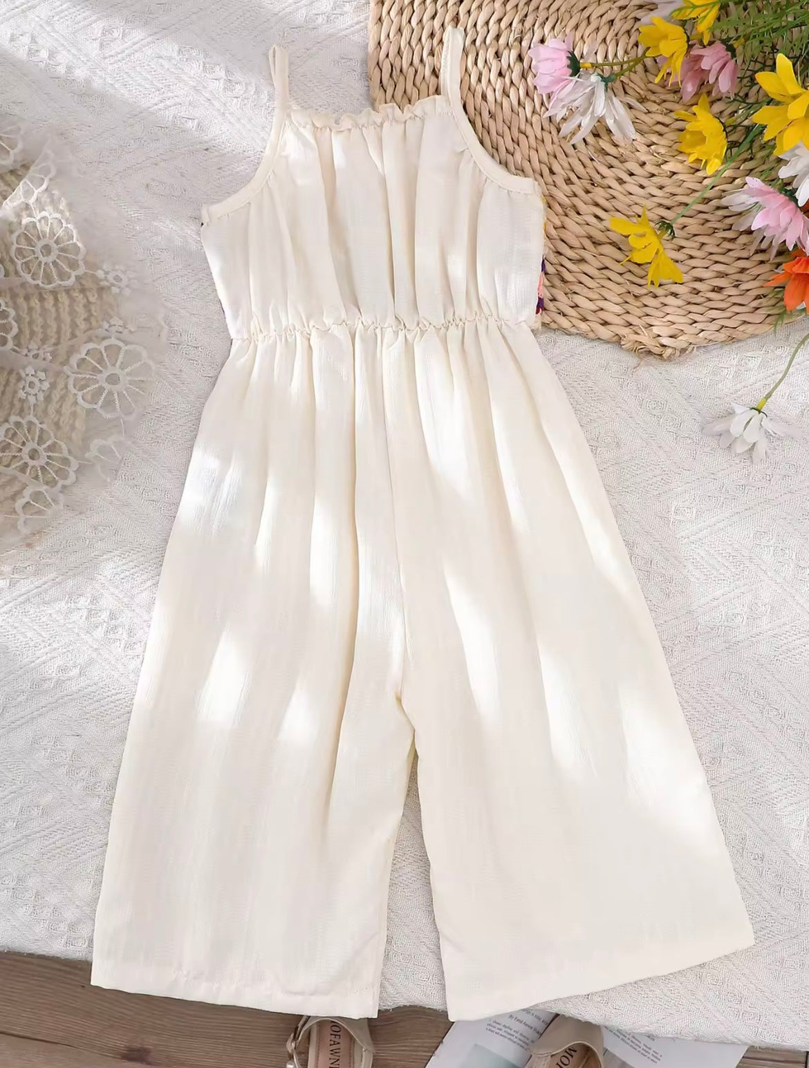 Cream crochet jumpsuit