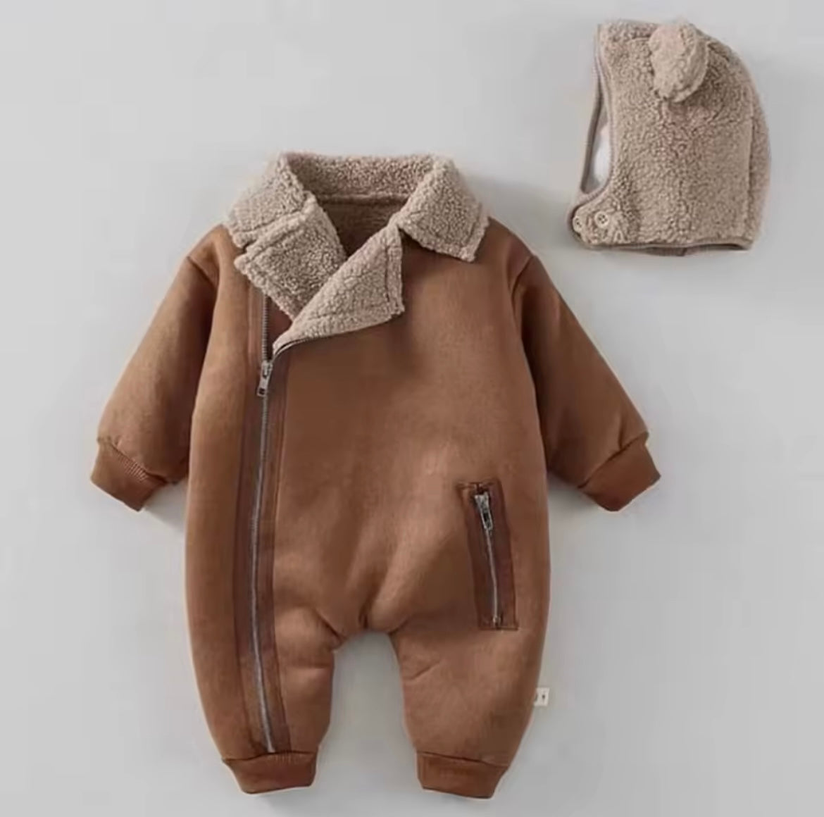Faux fur onesie